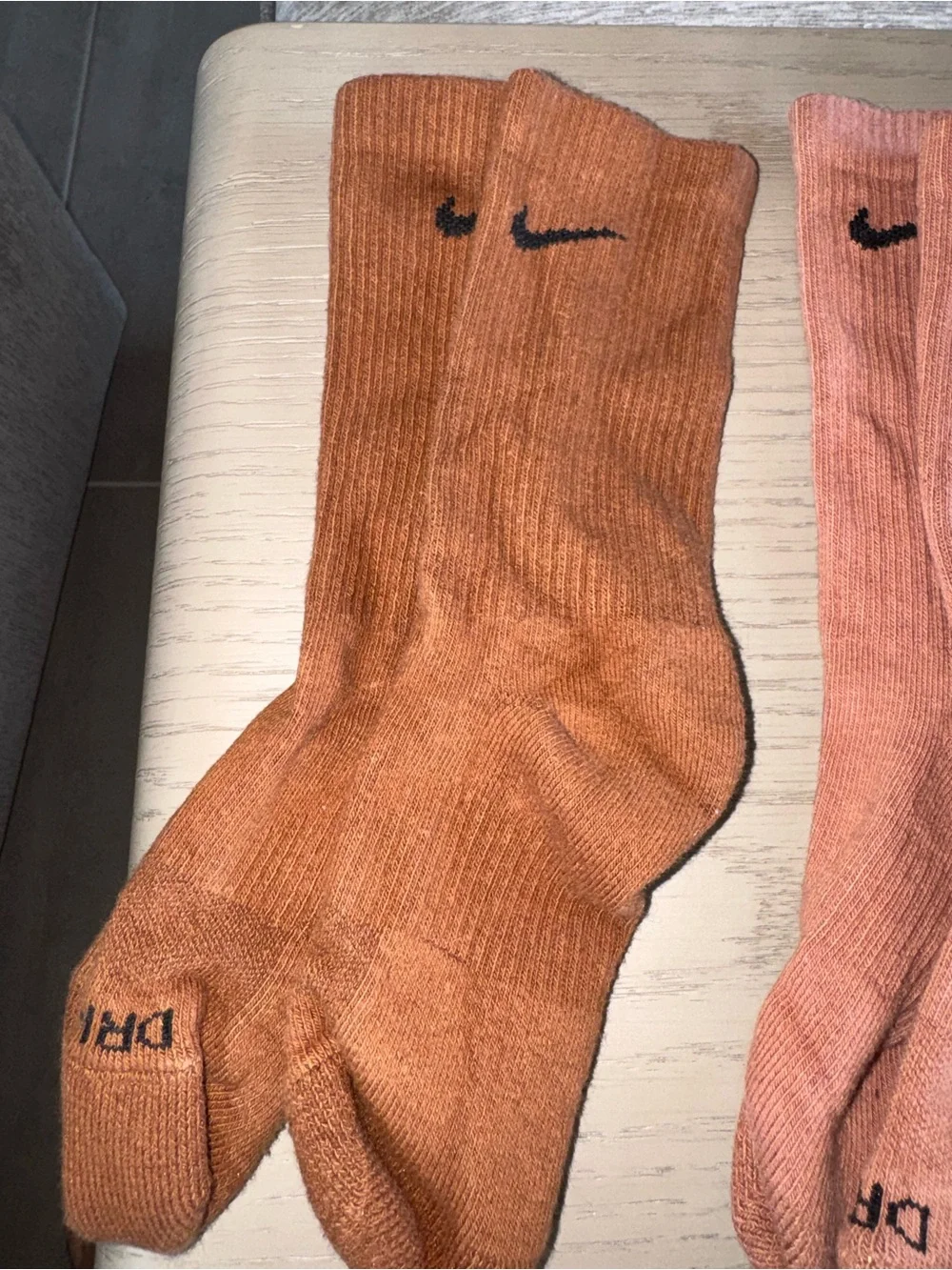 Nike Kids dri-fit Crew Socks in Pink, Peach, Cream & Rust Tones